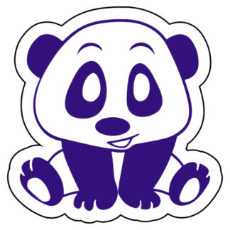 Playful Panda Sticker (Purple)